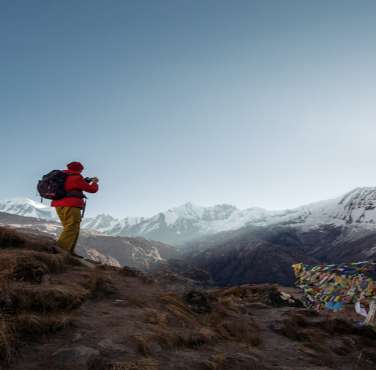 Amazing sunrise view from Mount Annapurna